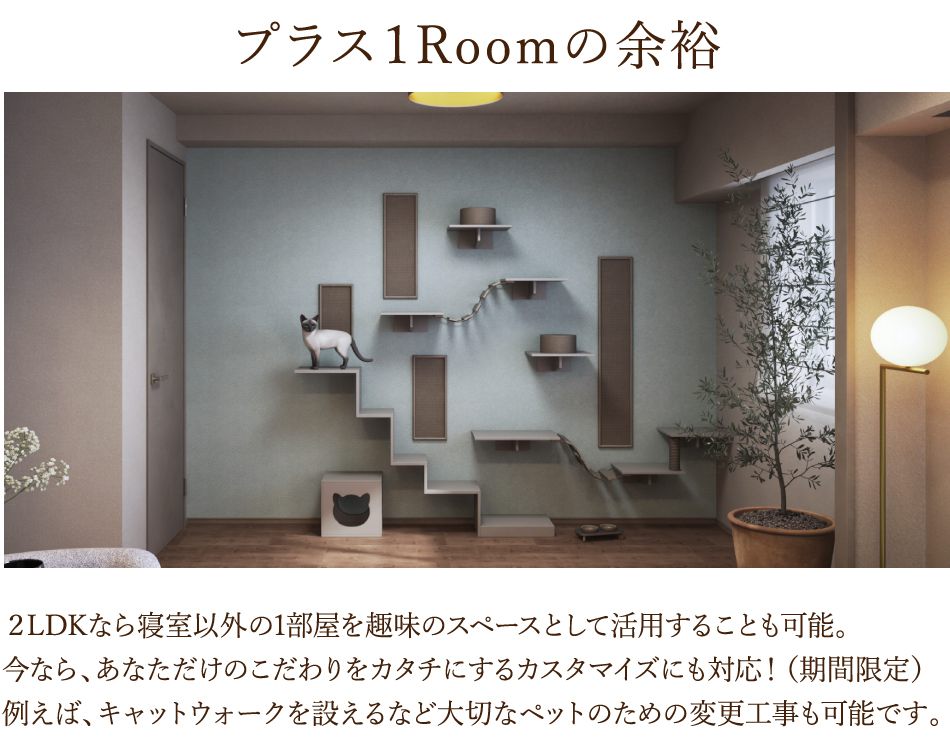 プラス1Roomの余裕。ライフスタイルに合わせて使えるもう一つの居室。